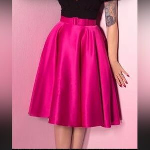 Vixen Satin Swing Skirt Pink Large GUC